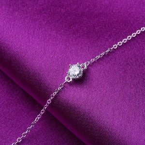 New Sterling Silver 925 Crystal Anklet Bracelet